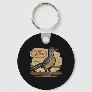 I Love New Mexico Roadrunner Keychain