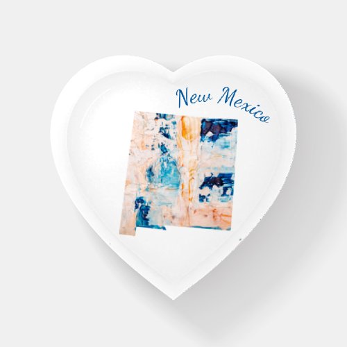 I Love New Mexico State Outline Abstract Heart Paperweight