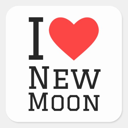 I love new moon square sticker