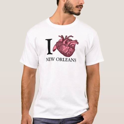 I Love New Orleans anatomically correct heart tee