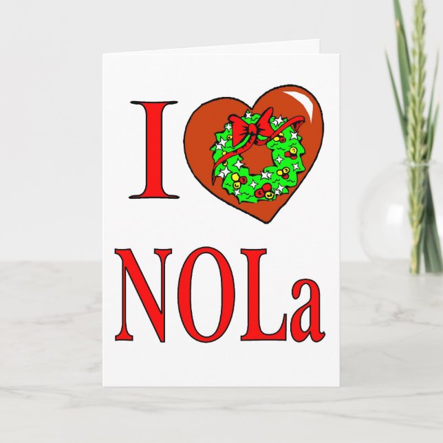I Love New Orleans Christmas Holiday Card (Front)