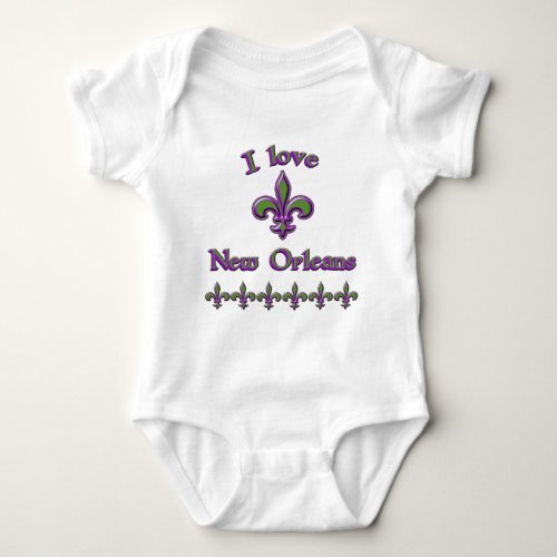 I Love New Orleans T shirts Mugs Buttons Baby Bodysuit