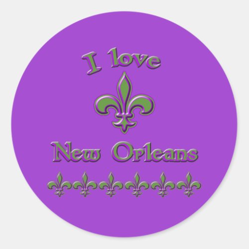 I Love New Orleans T shirts Mugs Buttons Classic Round Sticker