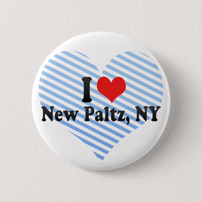 I Love New Paltz, NY Pinback Button (Front)