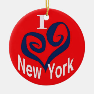 I Love New York Ceramic Ornament