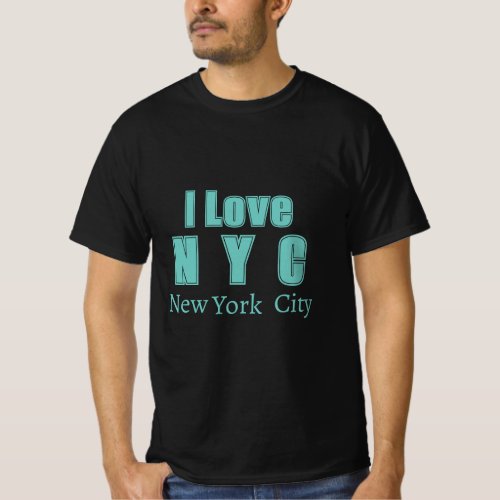 I Love New York City Black  T_Shirt