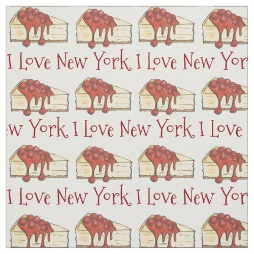 I Love New York City Cherry Cheesecake NYC Slice Fabric