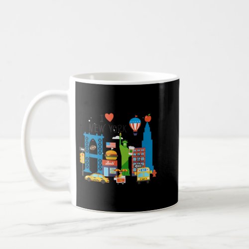 I love New York City NY Icons Souvenir Gift  Coffee Mug