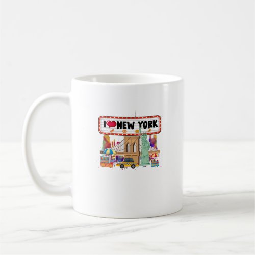 I Love New York City NY Icons Souvenir Statue of L Coffee Mug