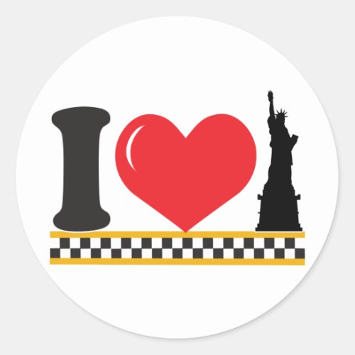 I Love New York Classic Round Sticker