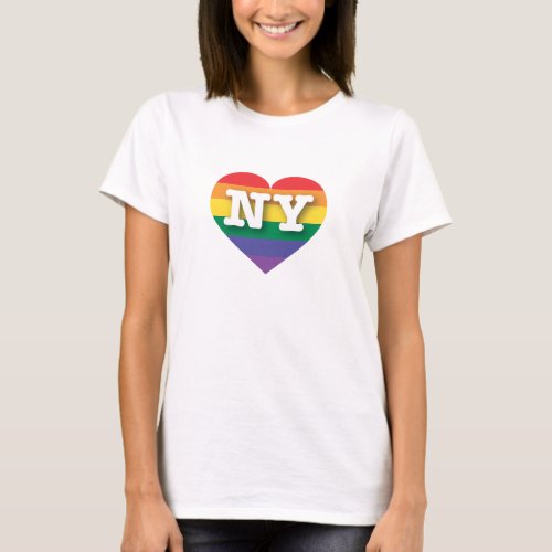 I love New York Gay Pride Rainbow Heart T_Shirt