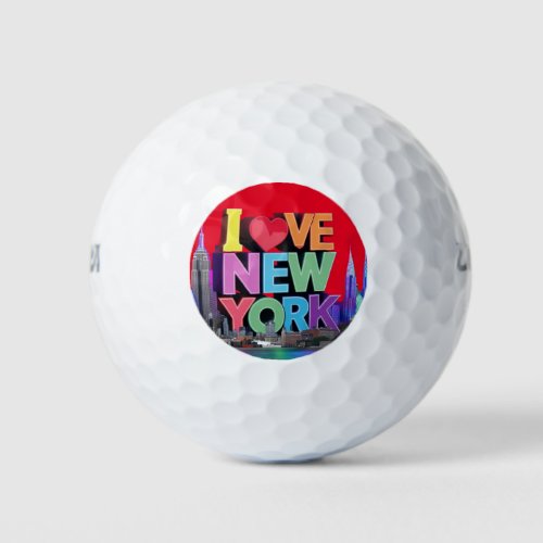 I Love New York Golf Balls Golf Balls