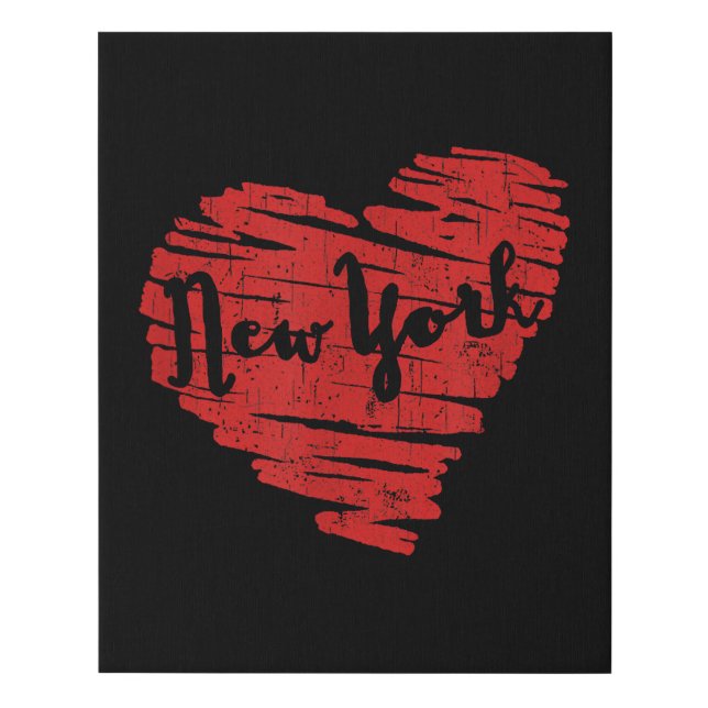 I Love New York Heart NY Faux Canvas Print (Front)