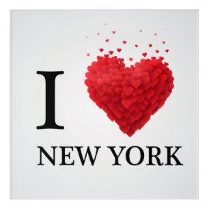 I Love New York Hearts Acrylic Print