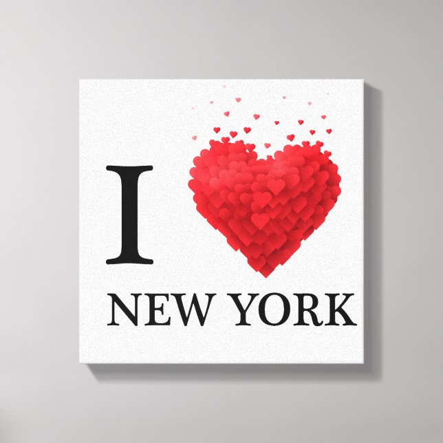 I Love New York Hearts Canvas Print (Front)
