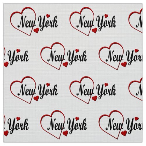 I Love New York Hearts Fabric
