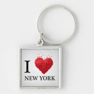 I Love New York Hearts Keychain