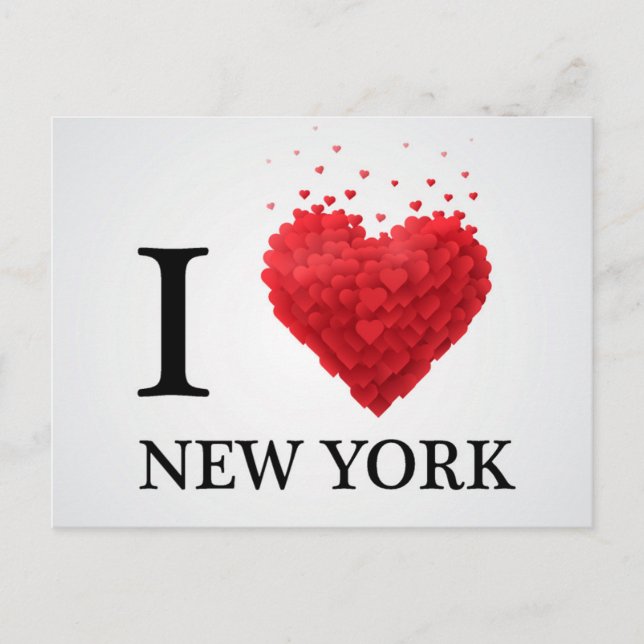 I Love New York Hearts Postcard (Front)