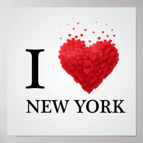 I Love New York Hearts Poster