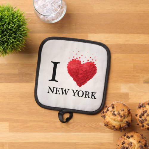 I Love New York Hearts Pot Holder