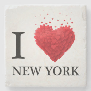 I Love New York Hearts Stone Coaster