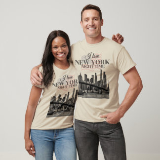 I Love New York Night Time Skyline  T-Shirt