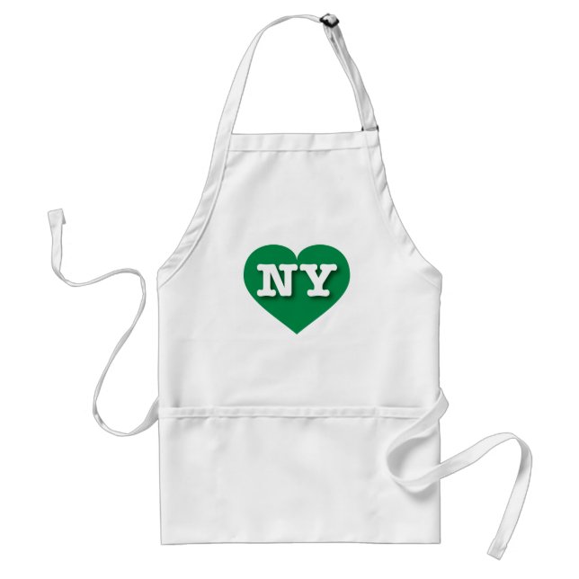 I love New York - NY green heart Adult Apron (Front)