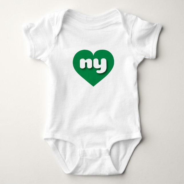 I love New York - ny green heart Baby Bodysuit (Front)