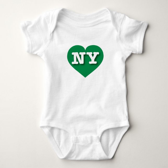 I love New York - NY green heart Baby Bodysuit (Front)