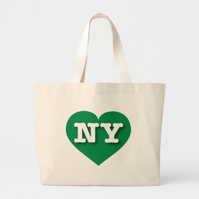 I love New York - NY green heart Large Tote Bag (Front)