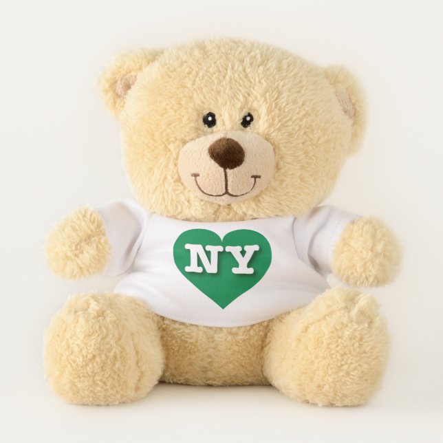 I love New York - NY green heart Teddy Bear (Front)