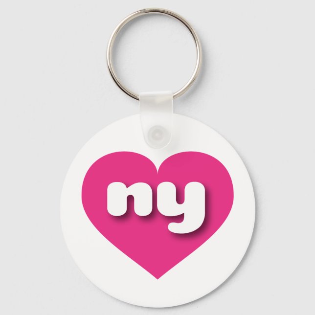 I love New York - ny hot pink heart Keychain (Front)