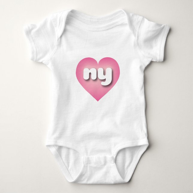 I love New York - ny pink fade heart Baby Bodysuit (Front)