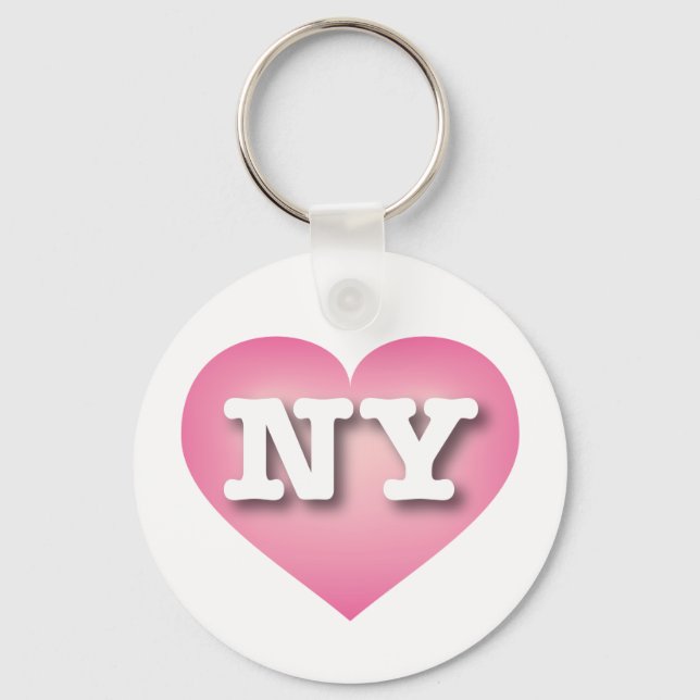 I love New York - NY pink fade heart Keychain (Front)