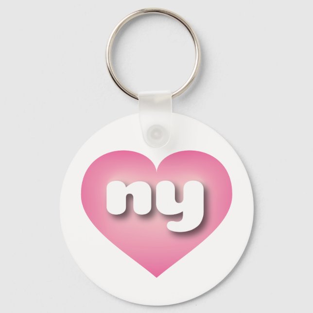 I love New York - ny pink fade heart Keychain (Front)