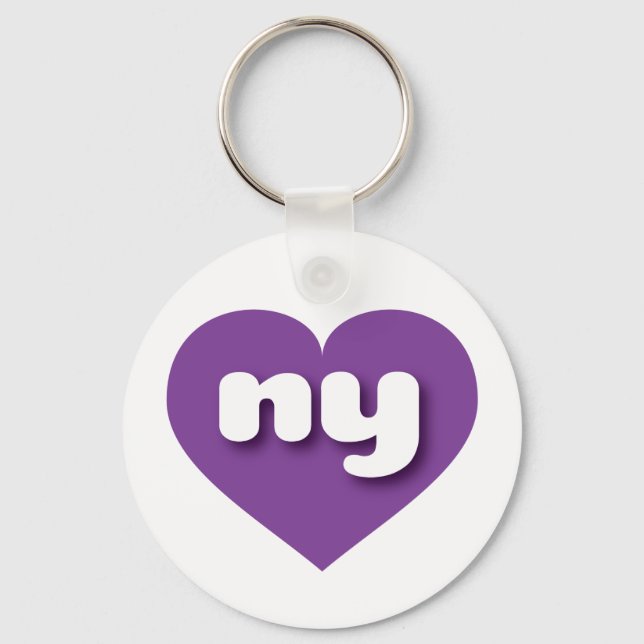 I love New York - ny purple heart Keychain (Front)
