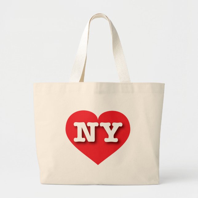 I love New York - NY red heart Large Tote Bag (Front)