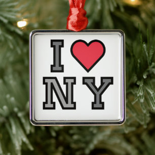 I Love New York - Ornament White Red & Gray
