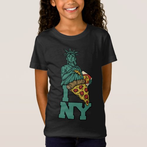 I Love New York Pizza Statue Of Liberty USA Americ T_Shirt