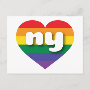 I Love New York Rainbow Heart Postcard