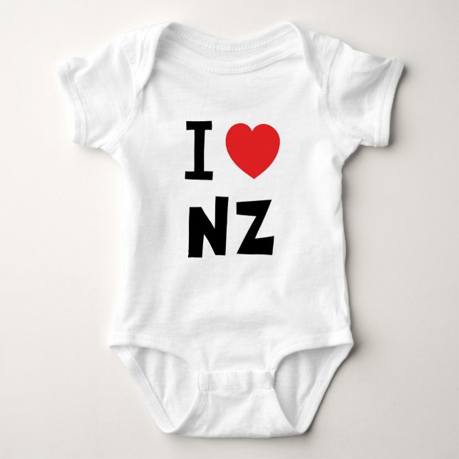 I love new zealand baby bodysuit (Front)