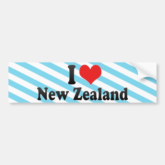 I Love New Zealand Bumper Sticker (Front)