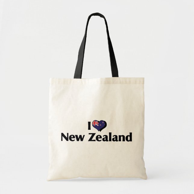 I Love New Zealand Flag Tote Bag (Front)