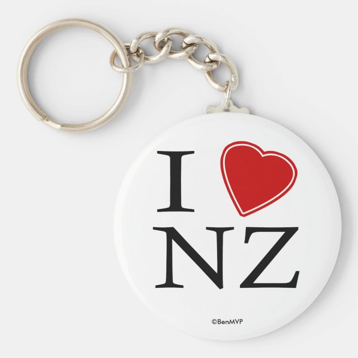 I Love New Zealand Keychain