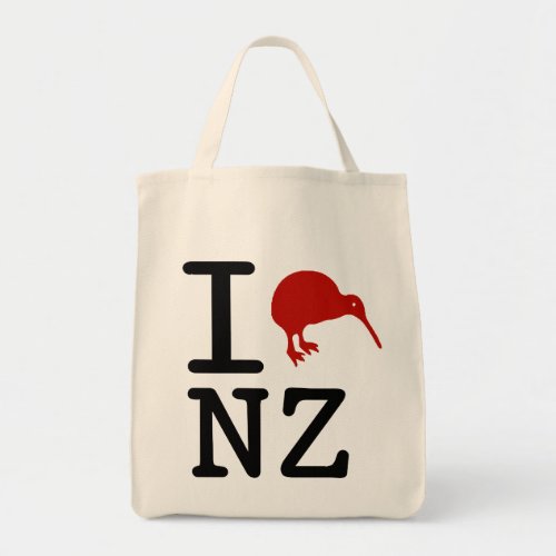 I Love New Zealand Organic Tote Bag