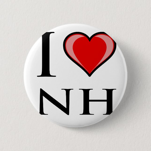 I Love NH - New Hampshire Button (Front)