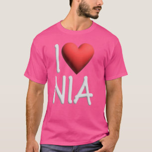 I Love Nia Name Personalized Girl Woman Friend Hea T-Shirt