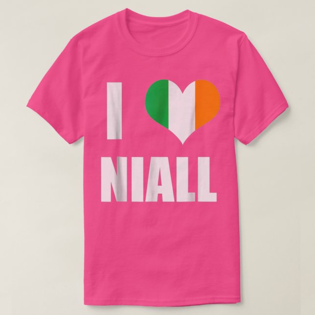 I Love Niall Ireland Flag Heart T-Shirt (Design Front)
