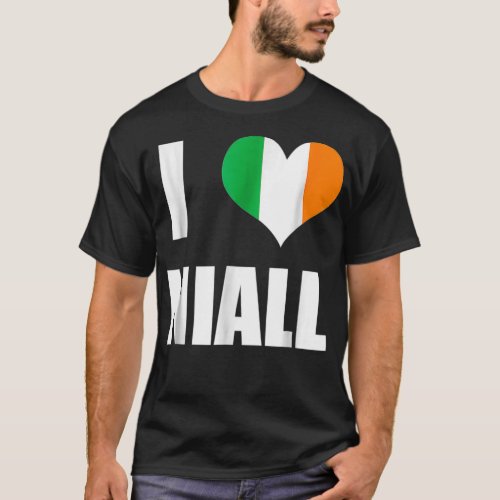 I Love Niall Ireland Flag Heart  T_Shirt