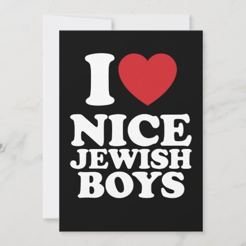 I Love Nice Jewish Boys I Heart Groovy Retro Invitation